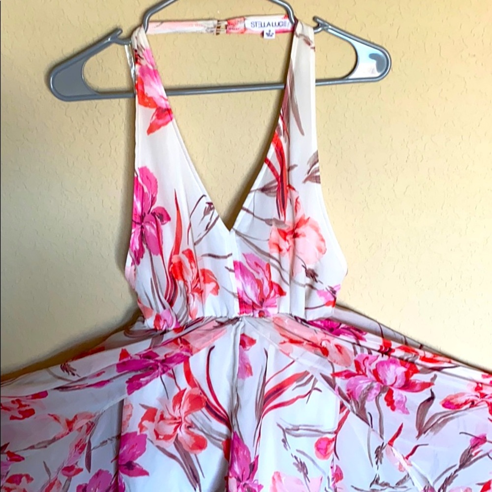 Pink Floral Romper with train